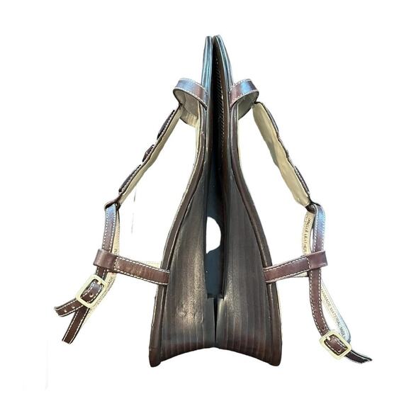 NEW Ellen Tracy Brown Strappy Jeweled Open Toe Wedge Sandal Size 7 Beachy Boho - Picture 10 of 11